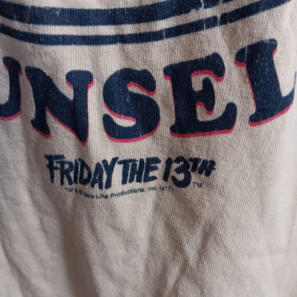 Large T-Shirt Camp Crystal Lake Counselor Friday The 13th Vintage Style - Picture 3 of 5